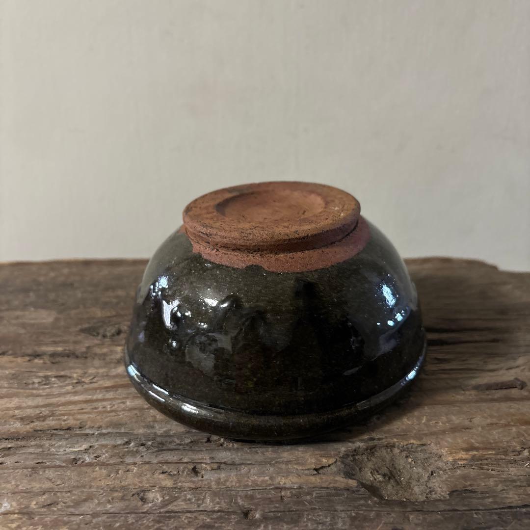 古い平清水片口　酒器　アンティーク　骨董　黒釉　 古美術　白洲正子　検:李朝