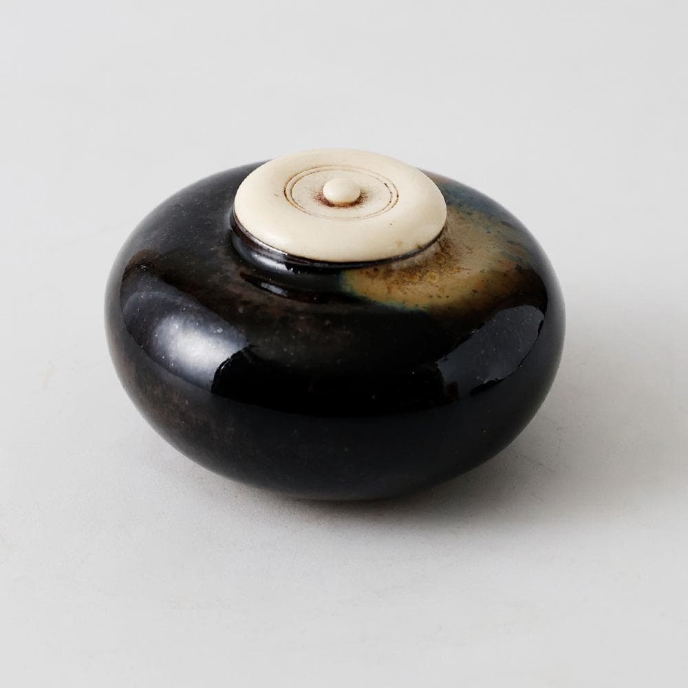 平安春峰造 高取茶入 仕覆 茶道具 げ蓋 濃茶入れ