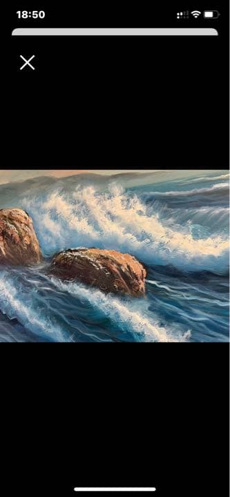 油彩【夕日] 幅:108cm、高:66cm