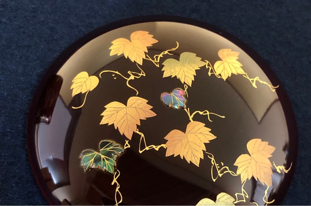 《R》茶道具 蔦蒔絵 螺鈿 宗香作 木製漆器 共箱　260116き4