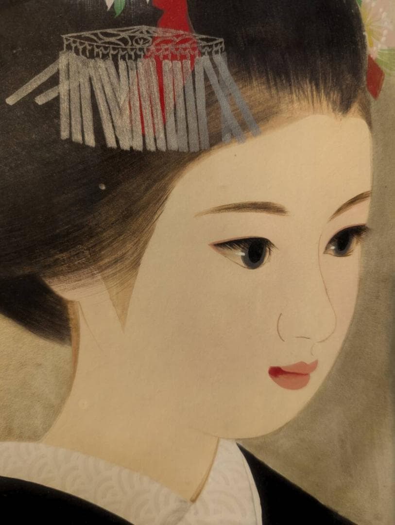 【真作】絵画　清水達三　日本画4号　舞妓　格式高い美人画　代表作　W30
