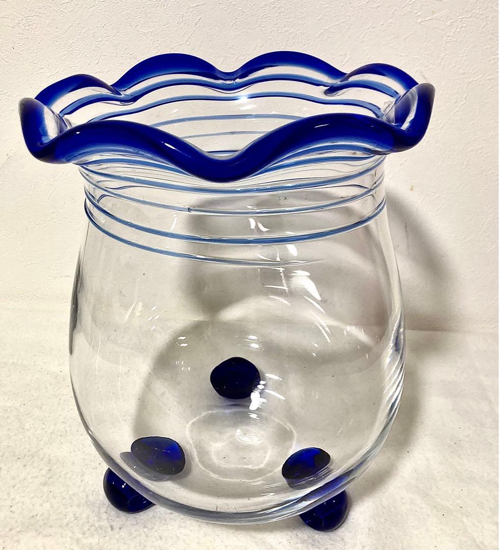 昭和 金魚鉢 アンティーク レトロ 猫脚硝子 大サイズ 珍品