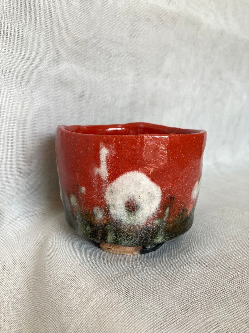 中島正雄／茜白梅抹茶茶碗／B11