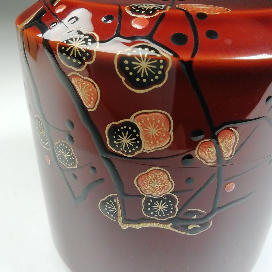 Ｗ７９　棗　『紅梅』『雪吹棗』『田中一康 作』　共箱　茶道具