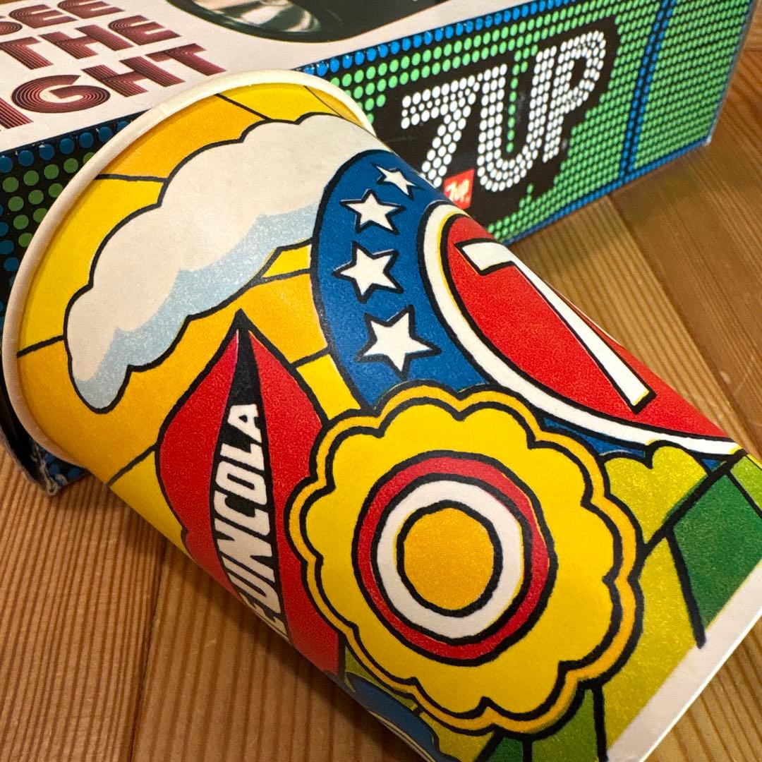 レア　60/70年代　セブンアップ　アドバタイジング　懐中電灯 紙コップ　7up