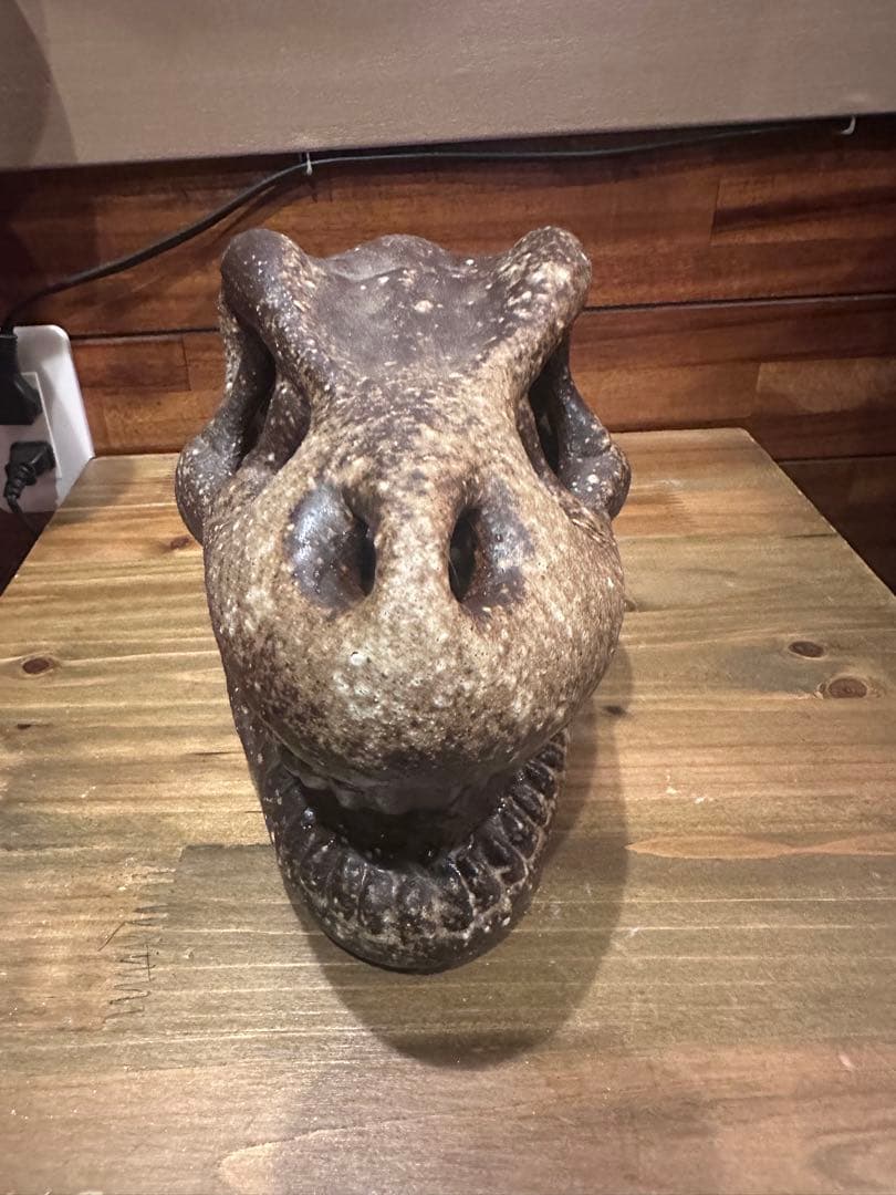 信楽焼　恐竜頭インテリア