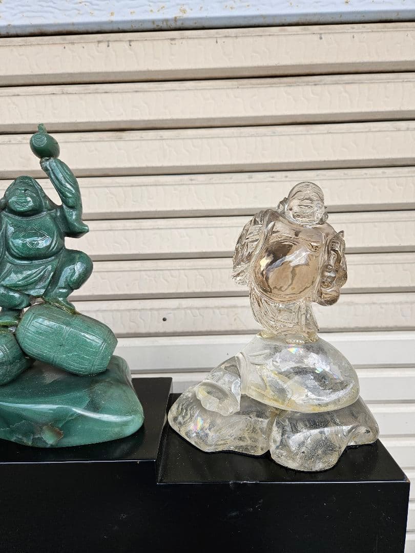 甲州水晶貴石細工 天然石の七福神 作家物 仏像 7体セット 希少 伝統工芸 宝石