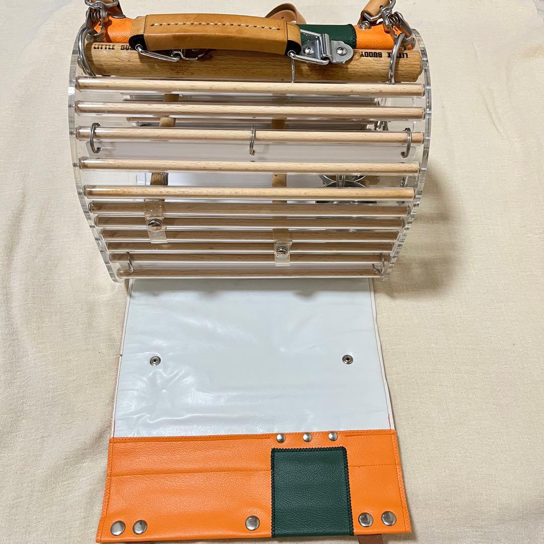 LITTLE BUDDY クリア中型インコ用　オレンジ×グリーン