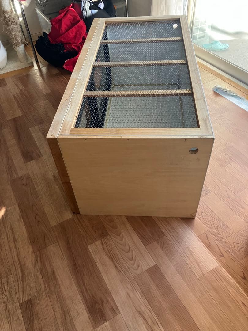 Ｆ＆K爬虫類アルミサッシ木製ケージ 外寸w1200×D600×H500