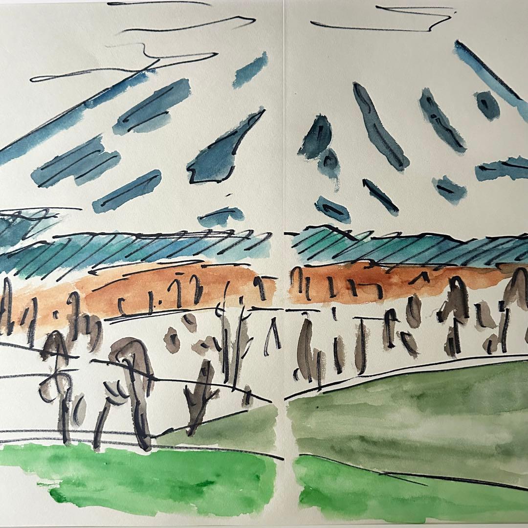 超限定9月9日20時迄‼️真作カムイ坂本直行「羊蹄山神威岳」水彩画　日付署名証明書