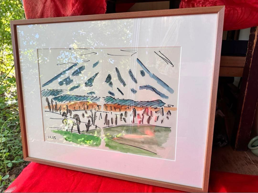 超限定9月9日20時迄‼️真作カムイ坂本直行「羊蹄山神威岳」水彩画　日付署名証明書