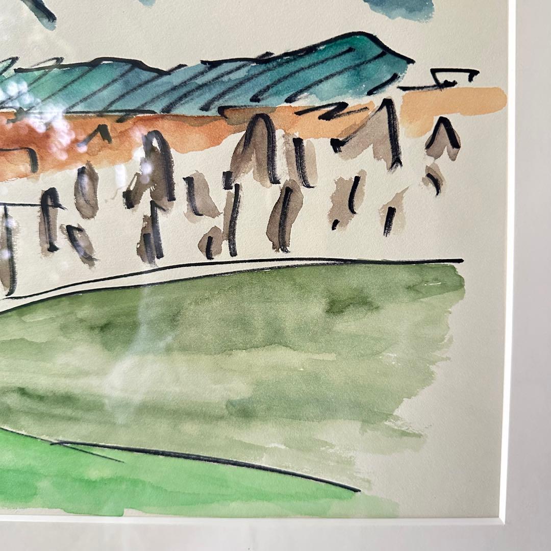 超限定9月9日20時迄‼️真作カムイ坂本直行「羊蹄山神威岳」水彩画　日付署名証明書