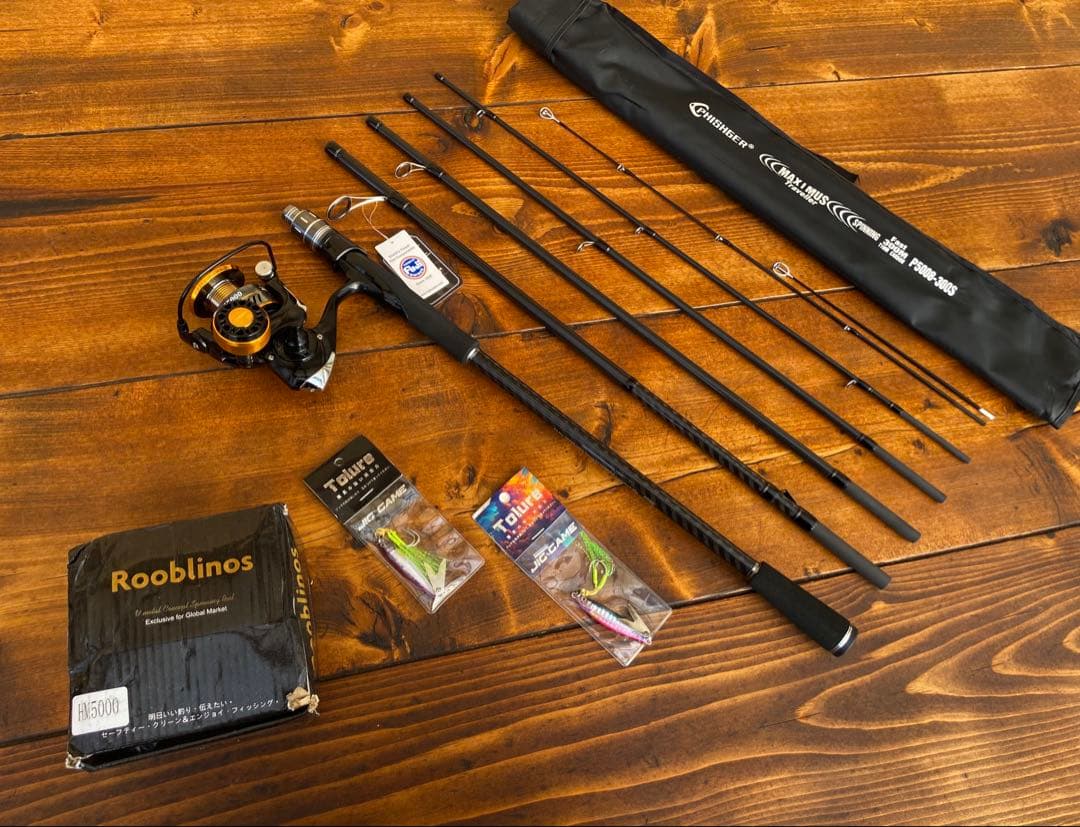 釣り竿セット　ライトショアジギング 10ft 6Pパックロッド　5000番リール