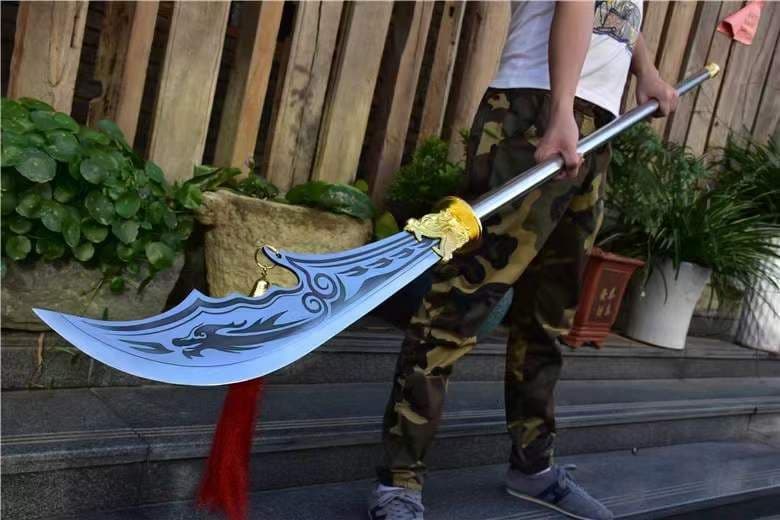 新型：関雲長（ゴールド） 古兵器 武具　刀装具　模造刀 居合刀 長尺