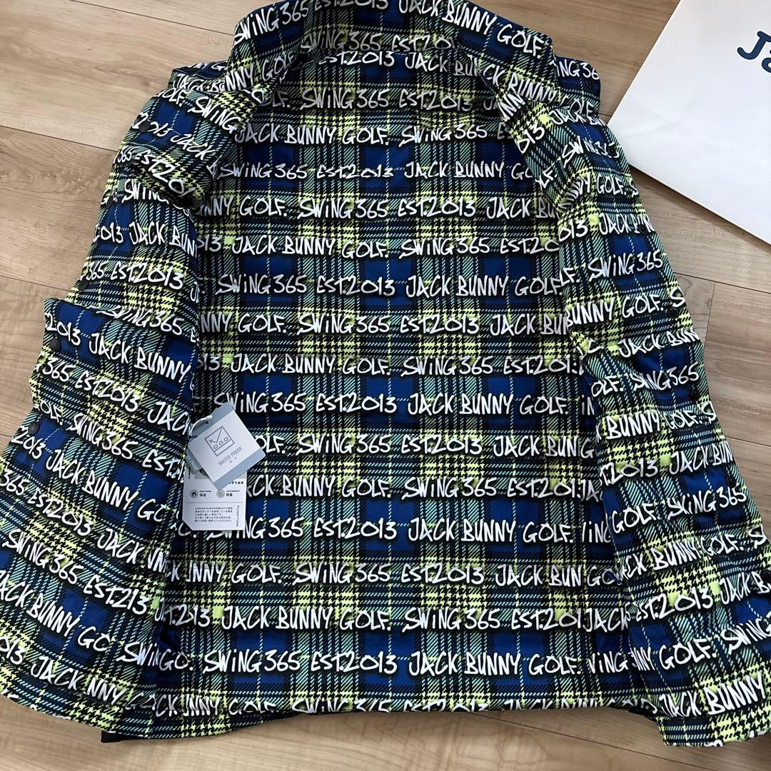 新品　ジャックバニー　メンズ　リバーシブル中綿ベスト　ブラックグリーン　L