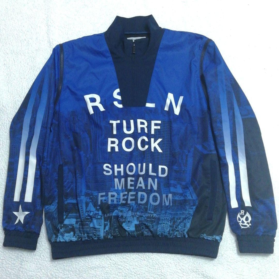 ラッセルノ 2wayハーフジップジャケット(6)ベスト 裏地発熱 防寒 紺☓青色