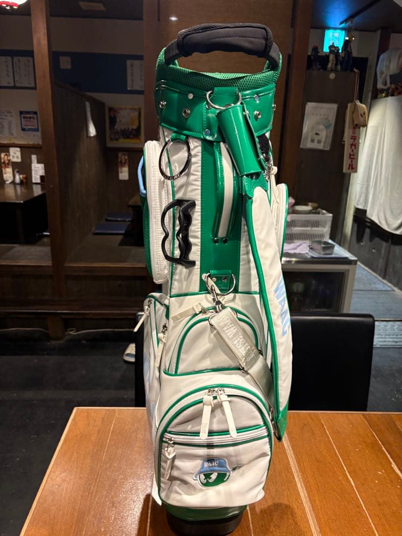 まる　希少　WAAC キャディバック　ホワイト/グリーン