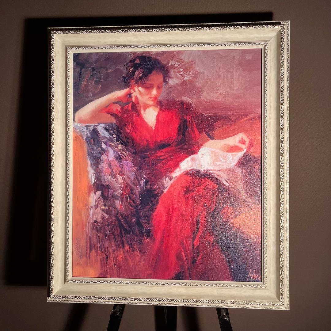 キャンバス プリントアート 本を読む人 額付き 絵画 インテリア