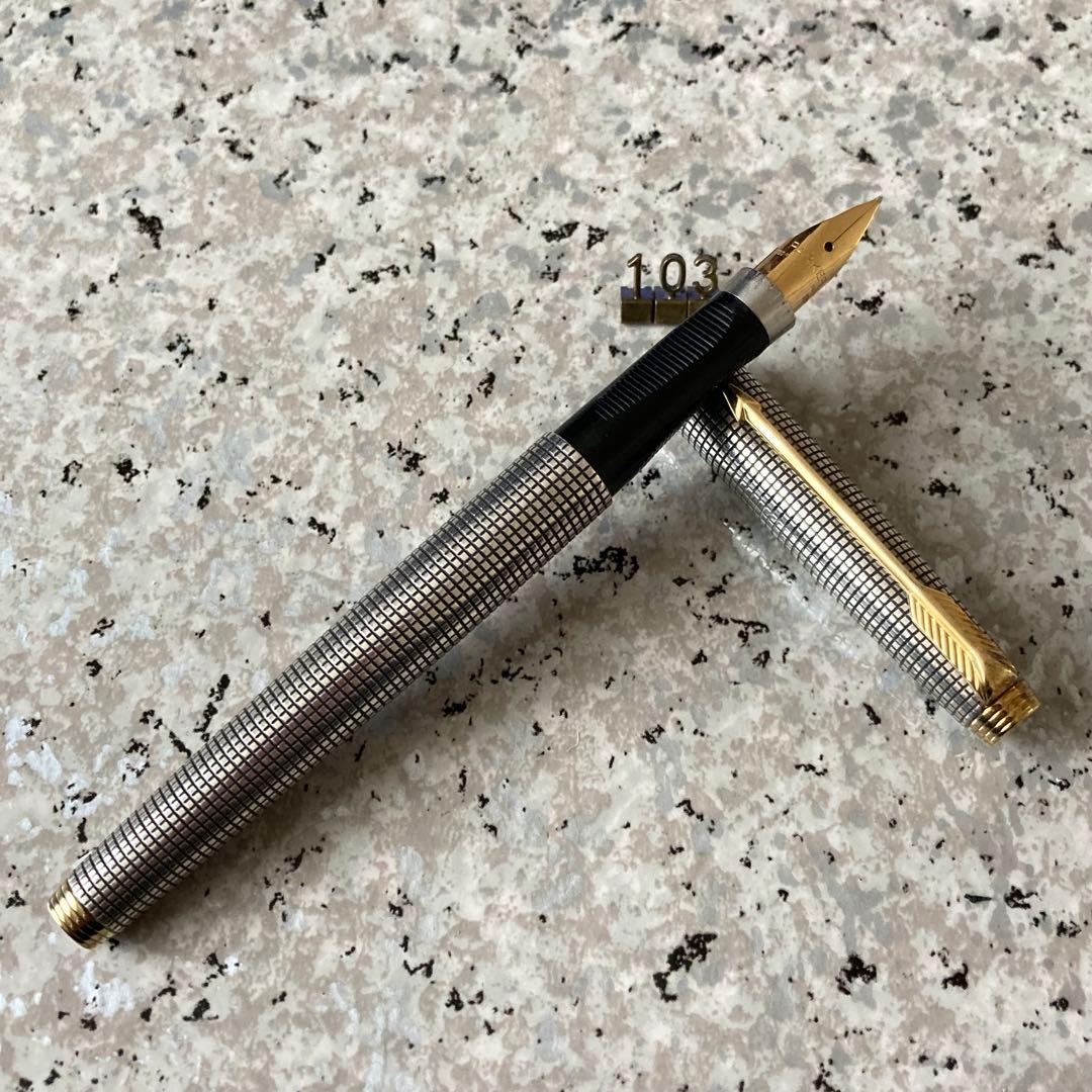 #103 オーバーホール済み 万年筆 PARKER パーカー 925 14k