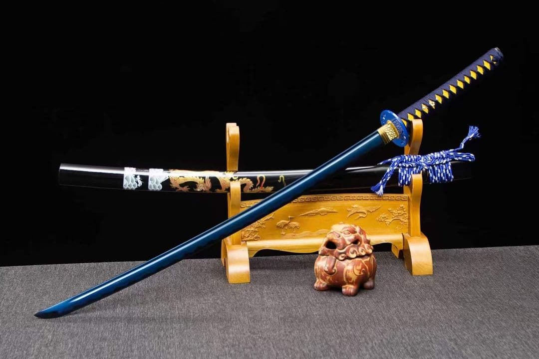 越前武士刀-高性能マンガン鋼（焼藍）武具　刀装具　日本刀　模造刀 居合刀