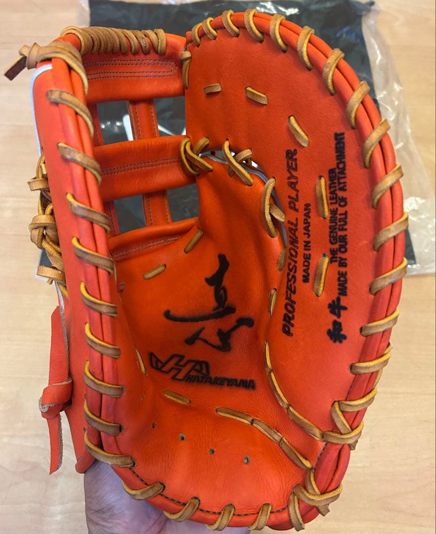 HATAKEYAMA ハタケヤマ　硬式　ファーストミット　型番Ｖ-F1tr 袋付