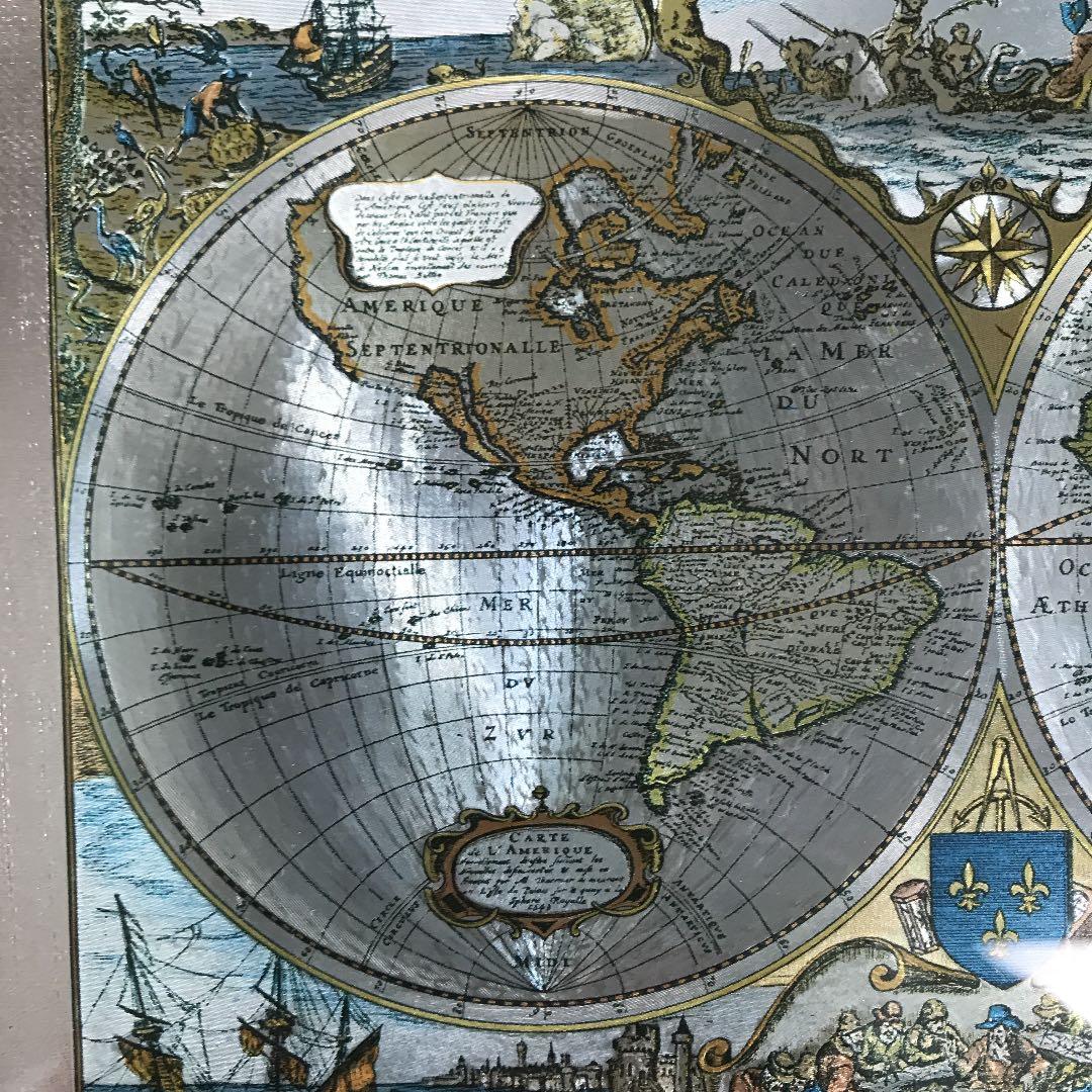 両半球世界地図　17世紀アンティーク地図