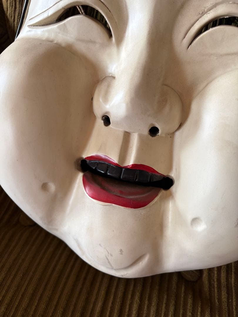 大きめサイズ　能面　おかめ　壁掛け　置物