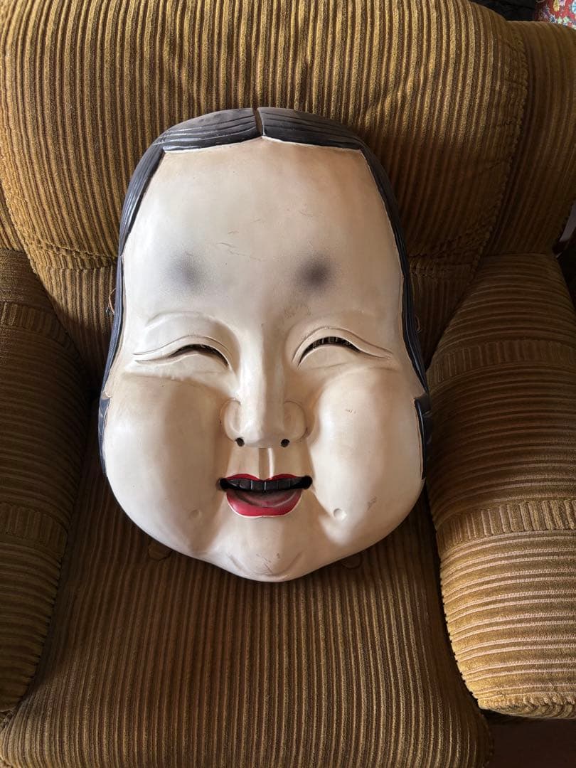 大きめサイズ　能面　おかめ　壁掛け　置物