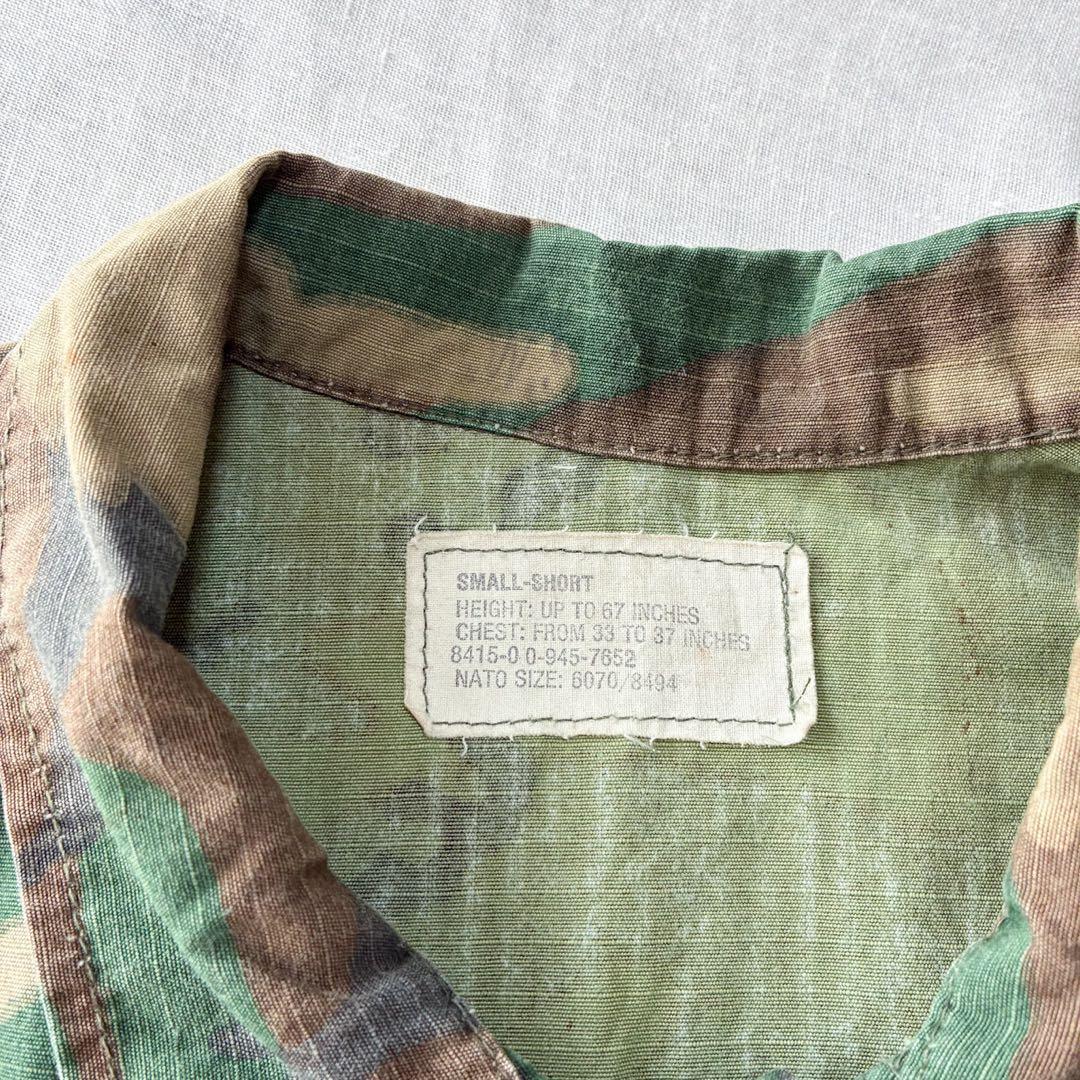60s 70s 米軍 グリーンリーフカモ ジャングルファティーグジャケット S