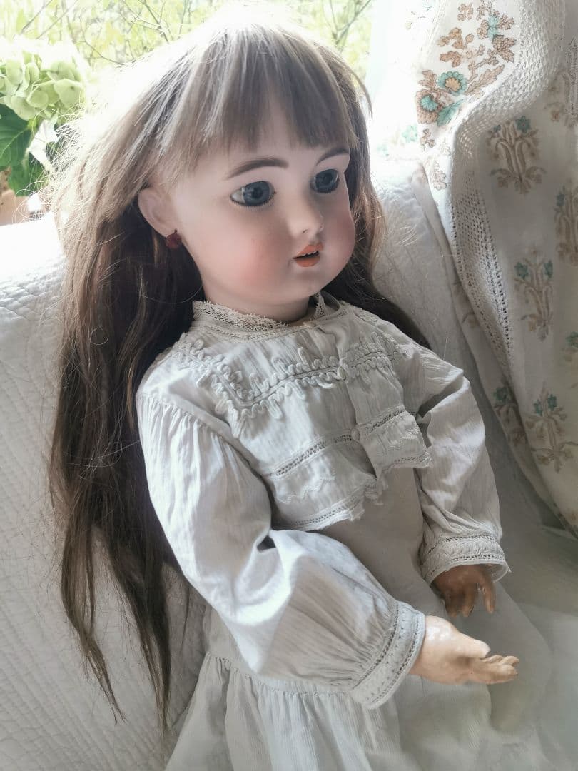 アンティークドイツ シモン＆ハルビックビスクドール 美少女人形コットンドレス靴付