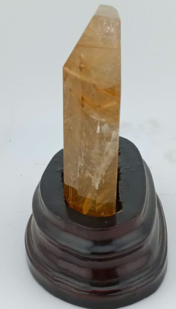 レア ゴールド タイチン ルチル 原石 クラスター 台座付き 高さ7.1cm