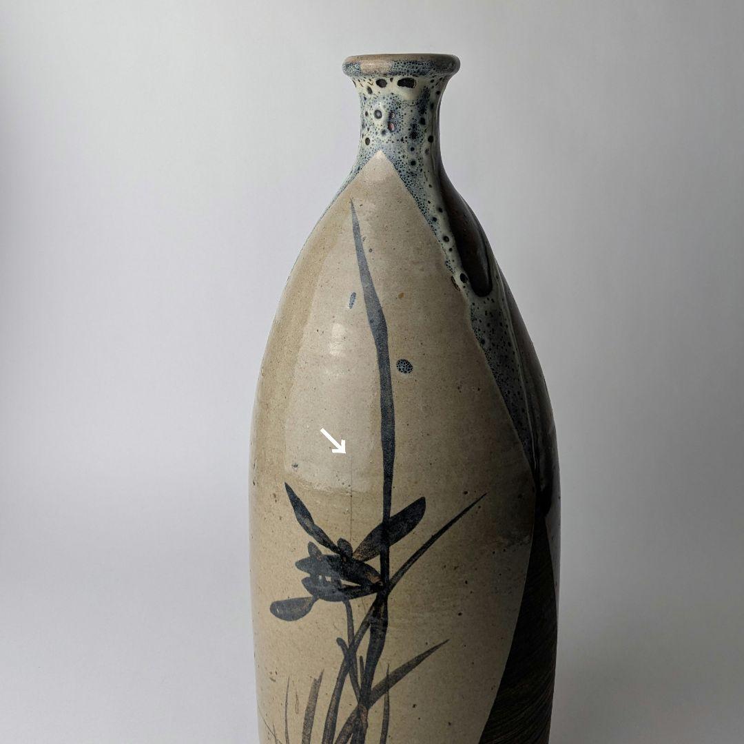 虫明焼 大徳利 酒器 花生 花器 やきもの 岡山 山陽 民窯 民藝 骨董 古美術