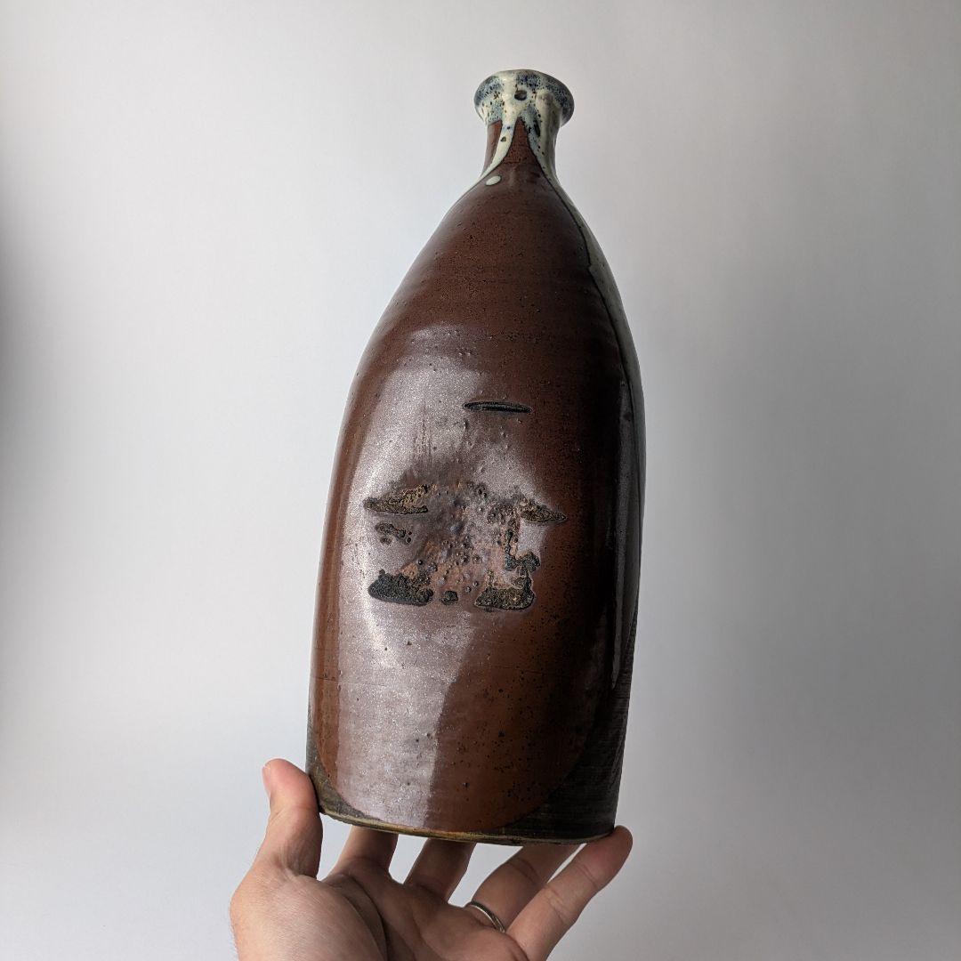 虫明焼 大徳利 酒器 花生 花器 やきもの 岡山 山陽 民窯 民藝 骨董 古美術