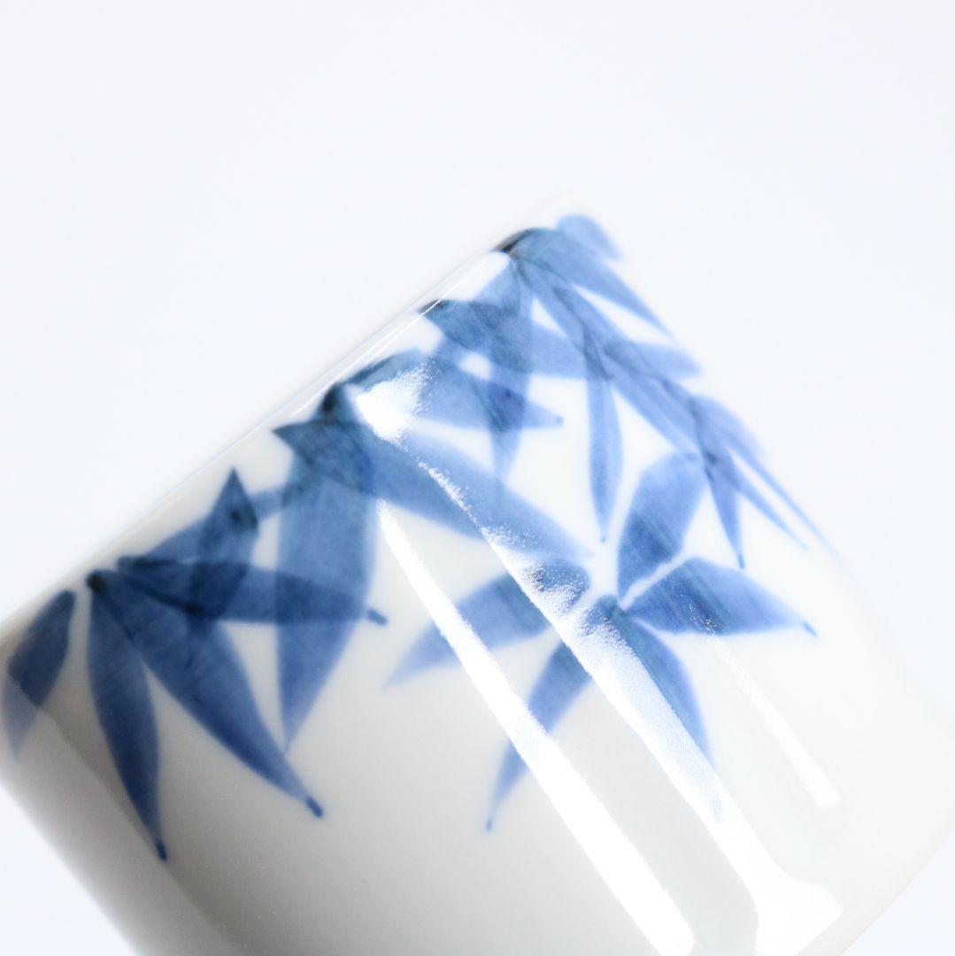 西村徳泉造 染付竹ノ絵蓋置 共箱共布 茶道具　AT110　1F28