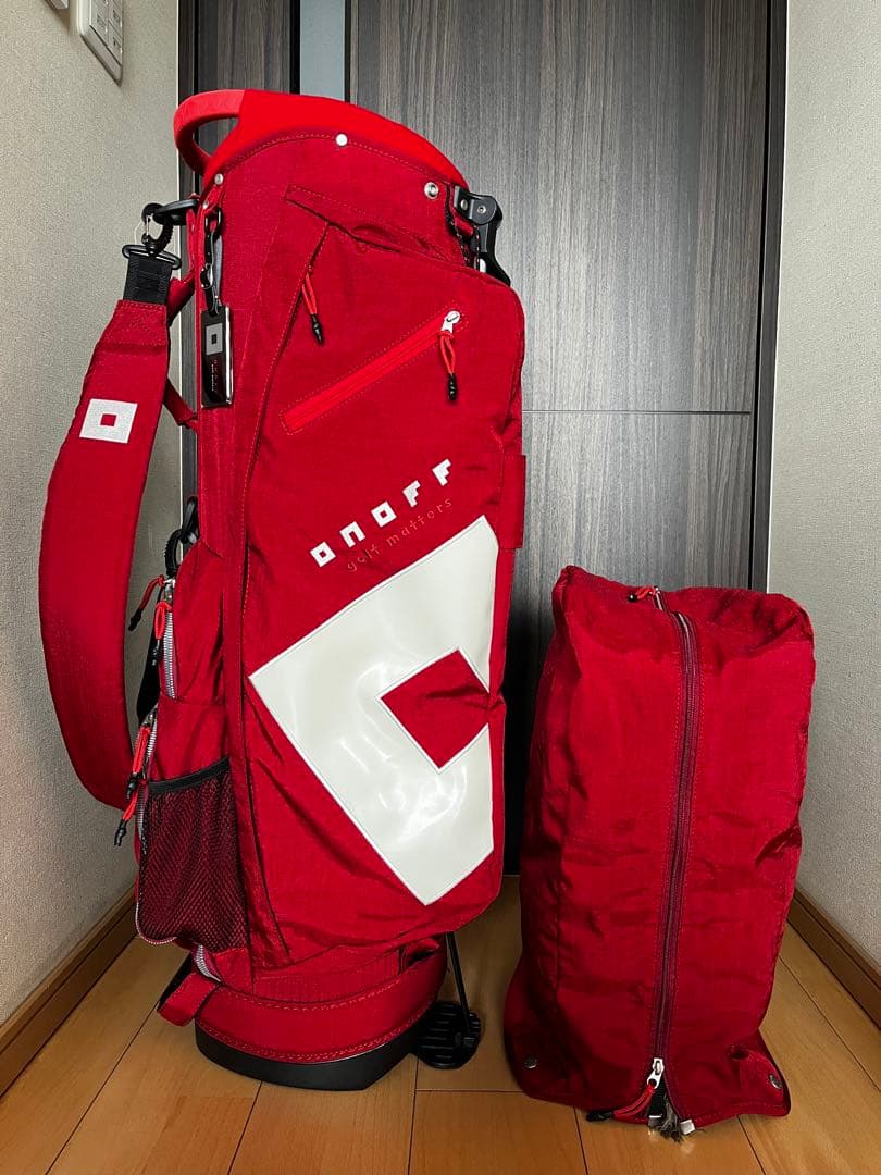 専用　新品同様！極美品！オノフONOFF スタンドキャディバッグ レッド