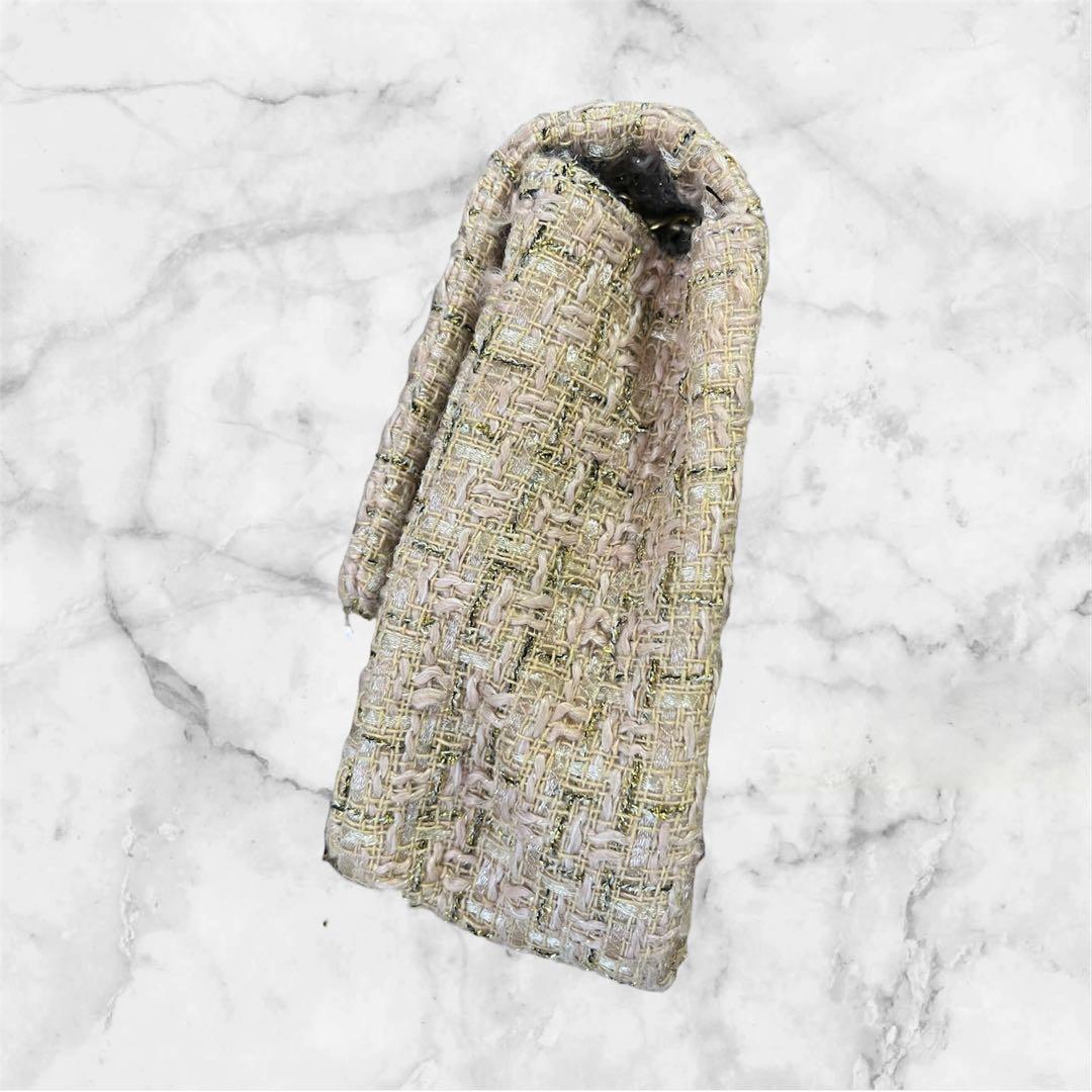 2/5まで限定出品　キルティング　ショルダー　ツイードバッグ　ベージュ　ゴールド