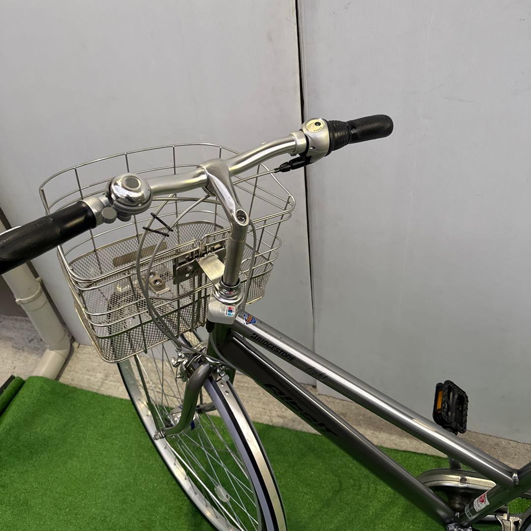 ブリヂストン アルベルト自転車27インチ 内5速 シルバー美品【引き取り限定】