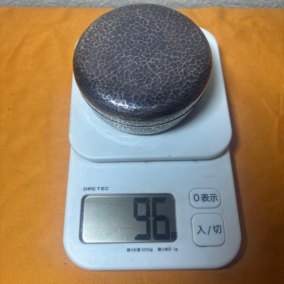 純銀製 明宝造 香合 在銘 共箱 96g