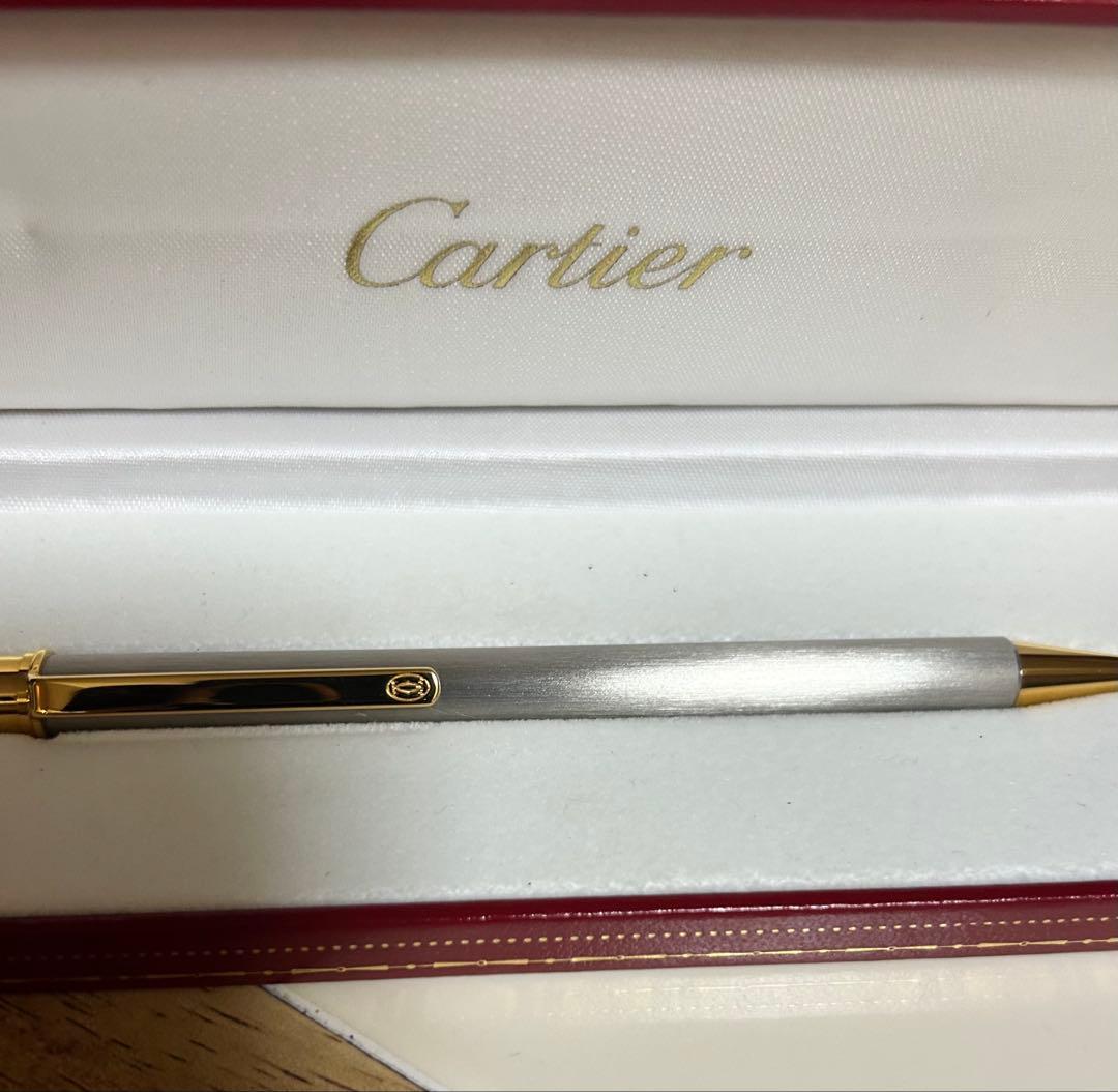 Cartier ツイスト式ボールペン シルバー×ゴールド　本体と箱