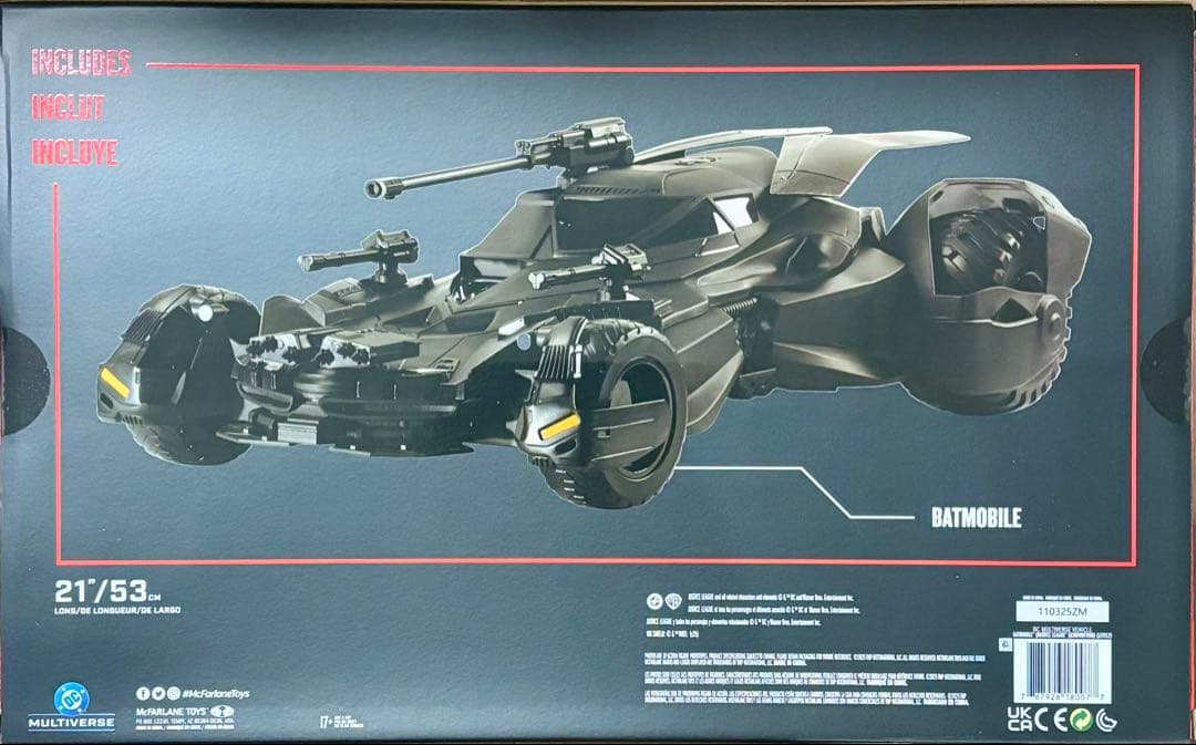 新品、未開封！　DCマルチバース バットモービル　BVS ジャスティスリーグ