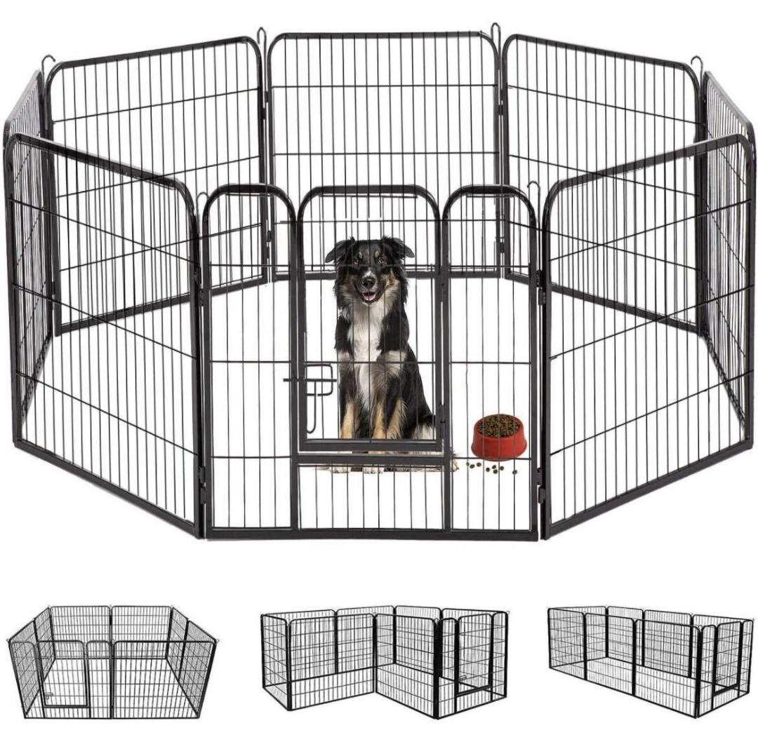 ペットフェンス ケージ 折り畳み式 ペット サークル (80×80cm)