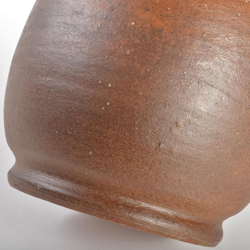 備前焼　人間国宝　金重陶陽作　一輪花入　金重道明識箱　M　R6970