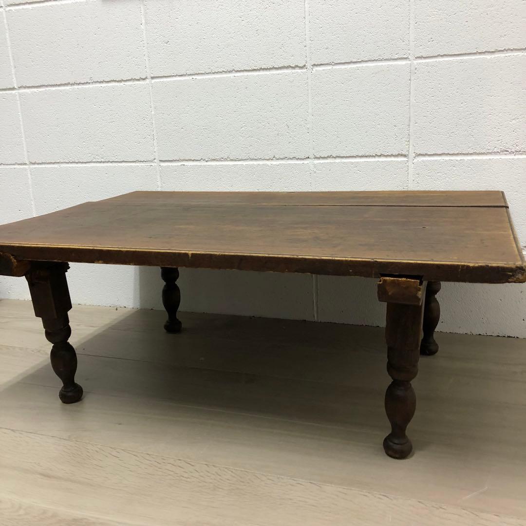 昭和レトロ　ちゃぶ台　木製　文机　座卓　ブラウン　作業台