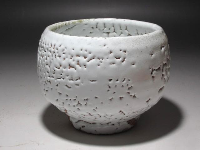 青い空☆　十一代　三輪休雪　茶碗　春霞　表千家十四代而妙斎花押☆y475