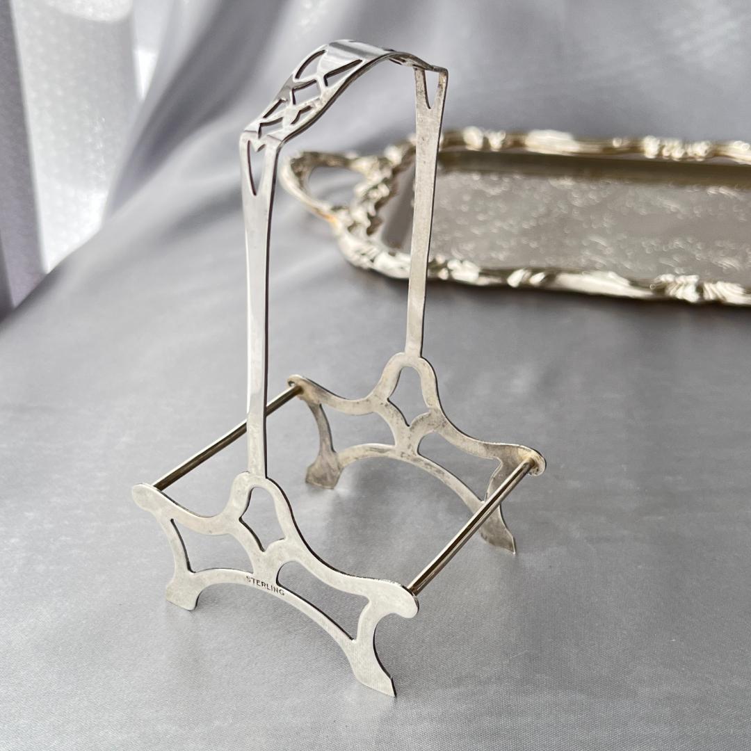 【純銀/ガラス】ワイングラスコースター 8枚 / ホルダー スターリング