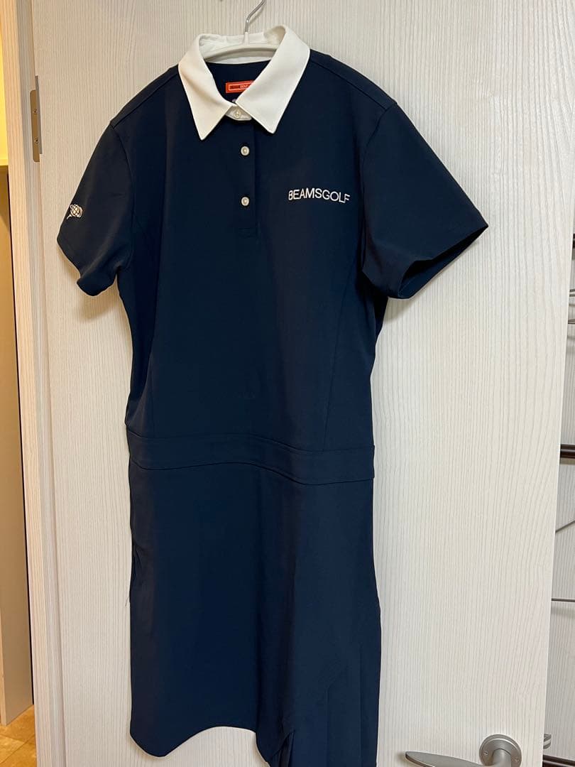 BEAMS GOLF レディース　ネイビー ポロワンピース L