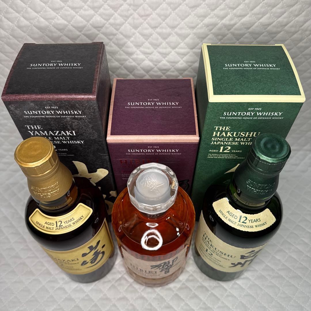 ☆サントリー 山崎12年・響BC・白州12年 700ml 化粧箱付 3本セット☆