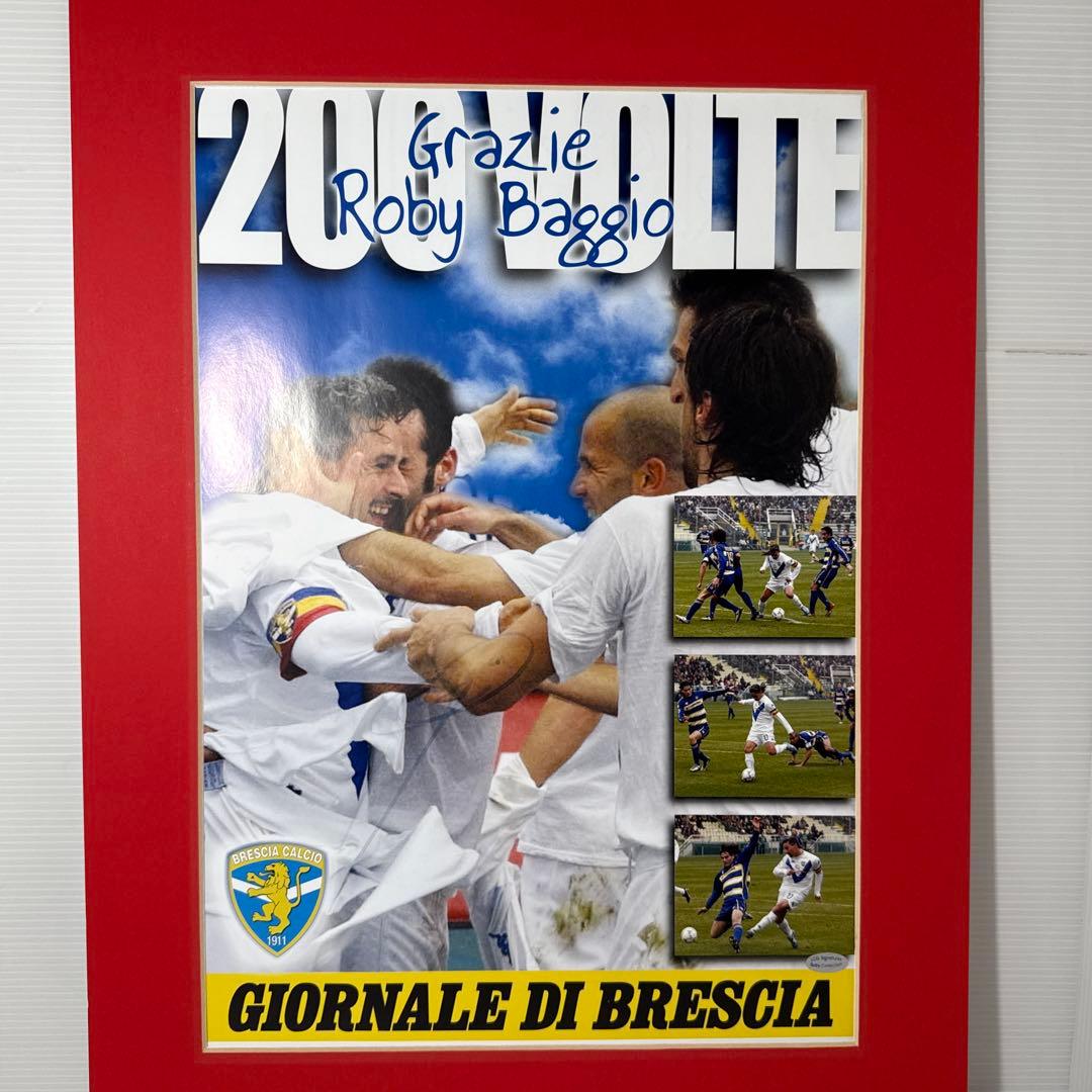 LCG証明書付！ 直筆サイン ロベルト・バッジョ ポスター サッカー 約A3