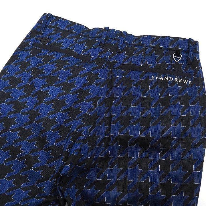 新品 セントアンドリュース ラメジャガード パンツ 定価39600円 青 M