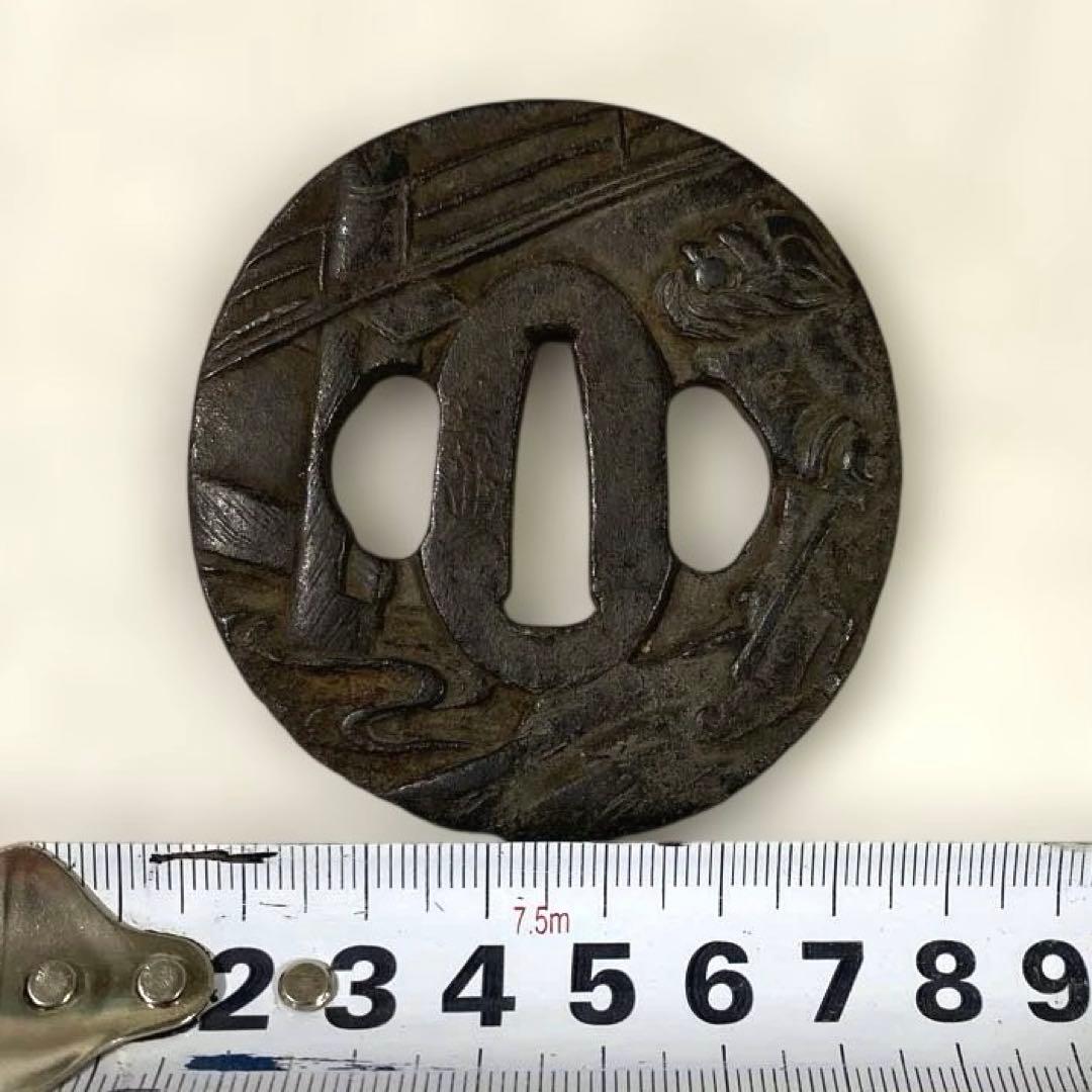 B-78 鍔　在銘　武具　刀装具　日本　骨董品　時代物　美術品　工芸品